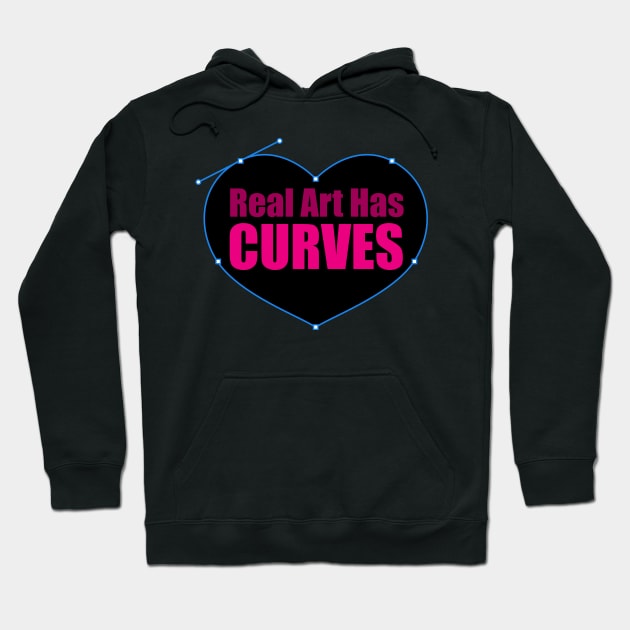 Real Art Has Curves Hoodie by AmyMinori